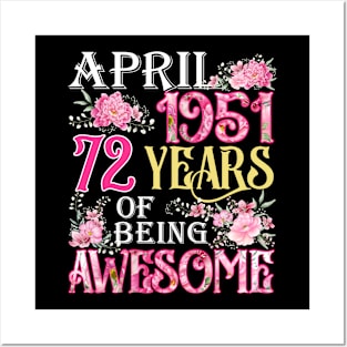 April Girl 1951 Shirt 72th Birthday 72 Years Old Posters and Art